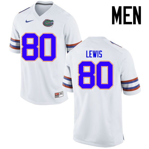 Florida Gators Men #80 Cyontai Lewis College Football Jersey White